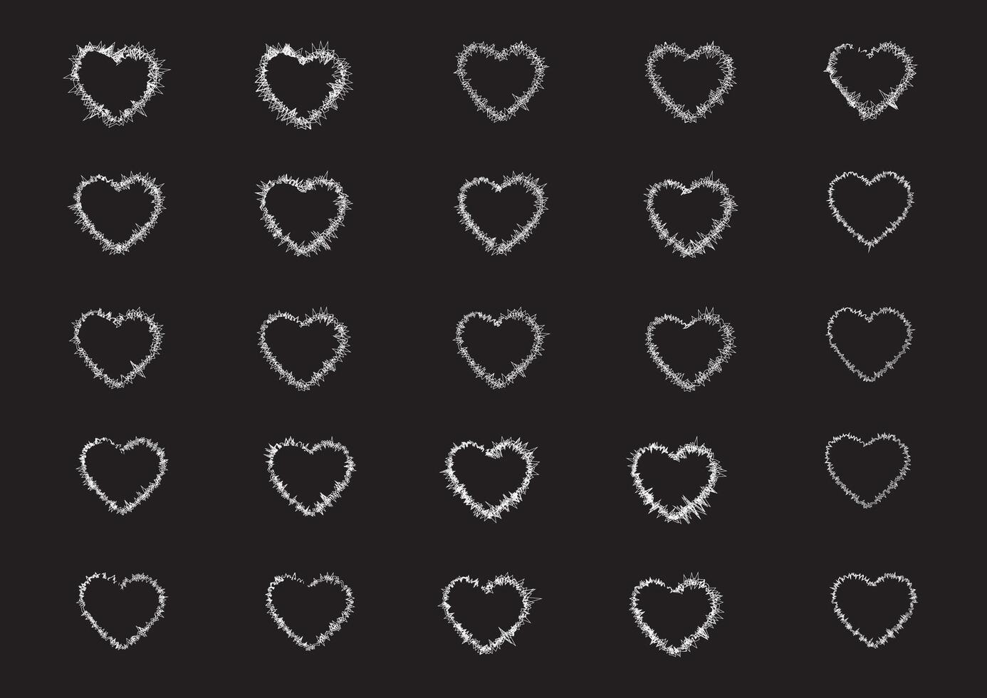 25 Minimalist Heart Shapes Collection in Abstract Style vector