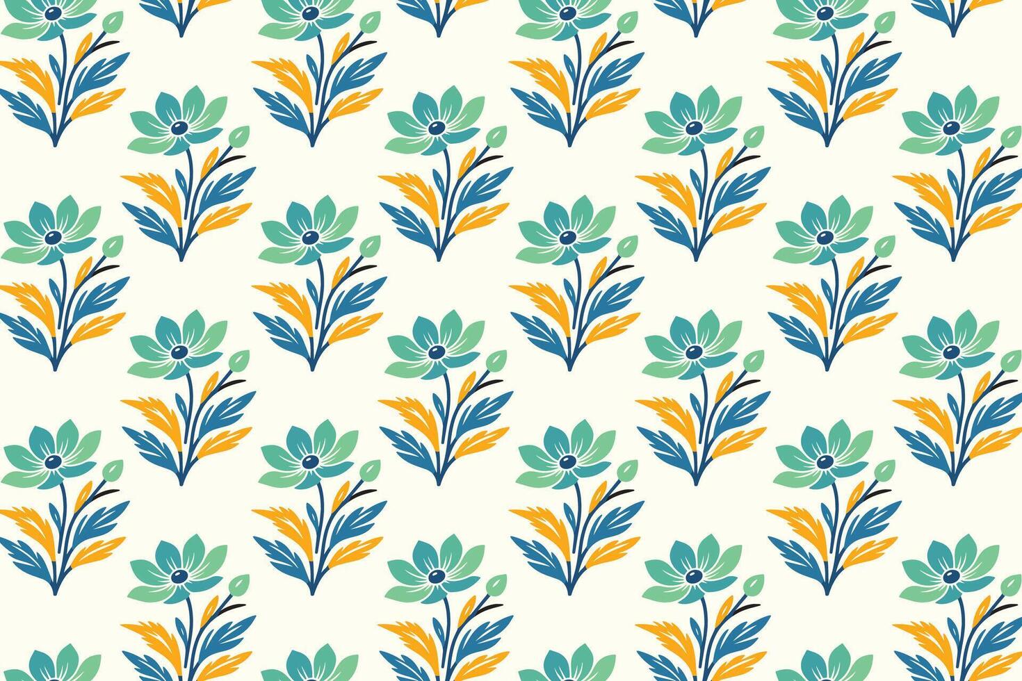 Multicolor Abstract Seamless Floral Pattern Featuring Vibrant Botanical Flowers and Leaves Ideal for Fashion Fabric and Digital Print Backgrounds vector