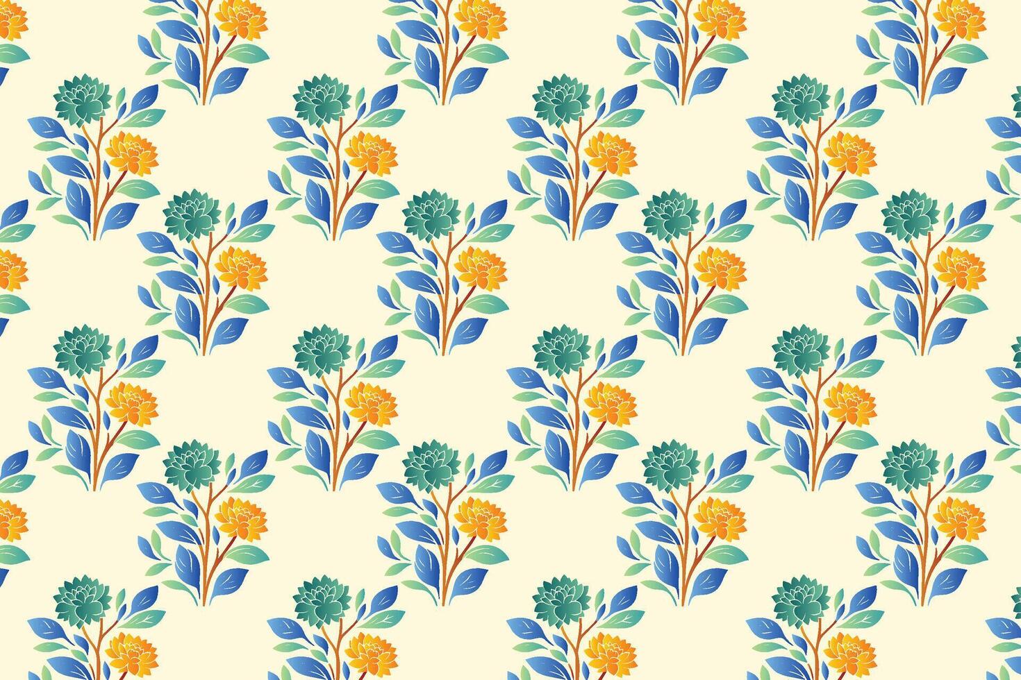 seamless floral pattern featuring vibrant abstract botanical flowers and rich green leaves, perfect for fashion fabric design, digital textile printing, and contemporary creative projects vector