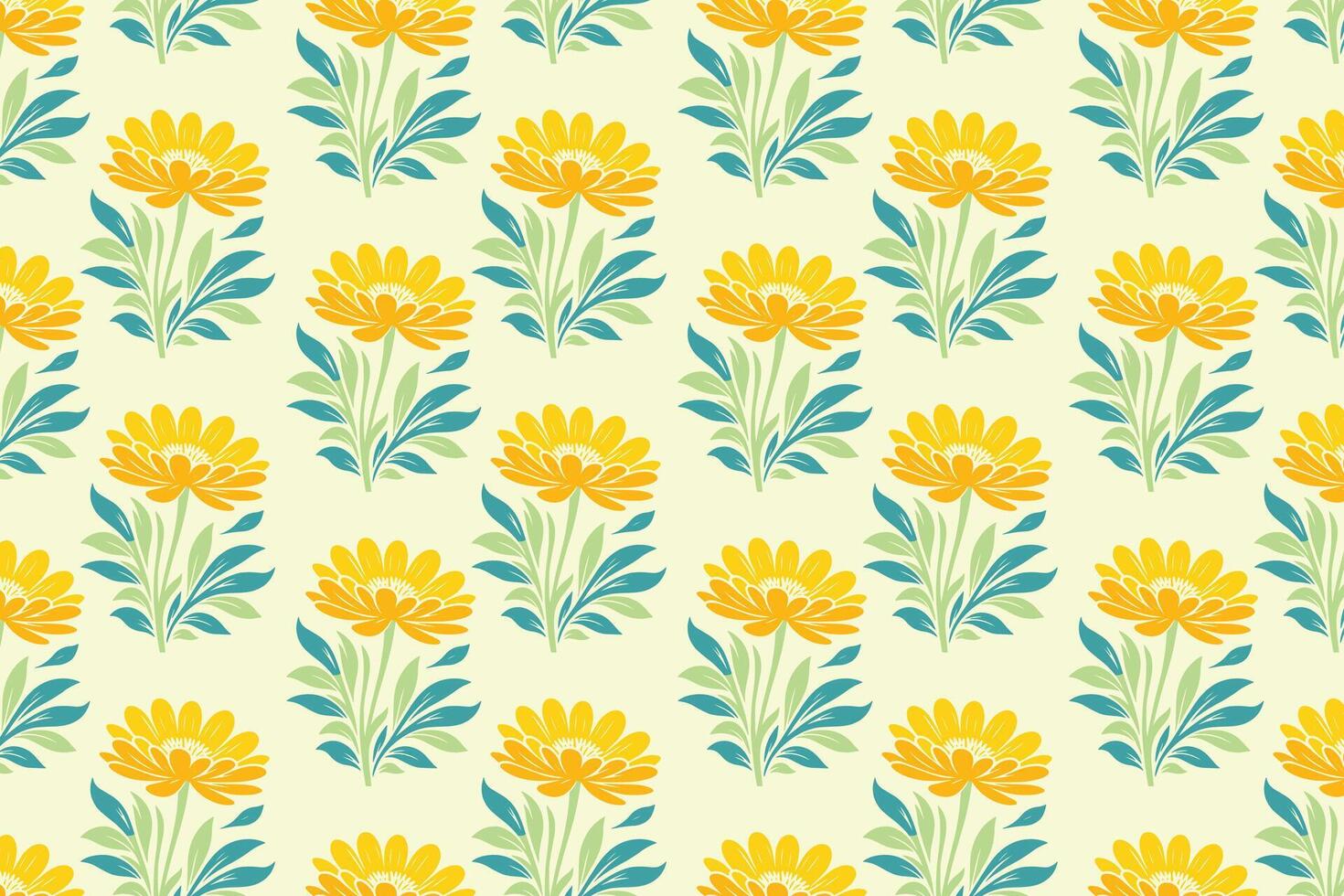 vibrant seamless floral pattern showcasing colorful abstract botanical flowers and lush green leaves perfect for fashion fabric digital prints and creative design applications vector