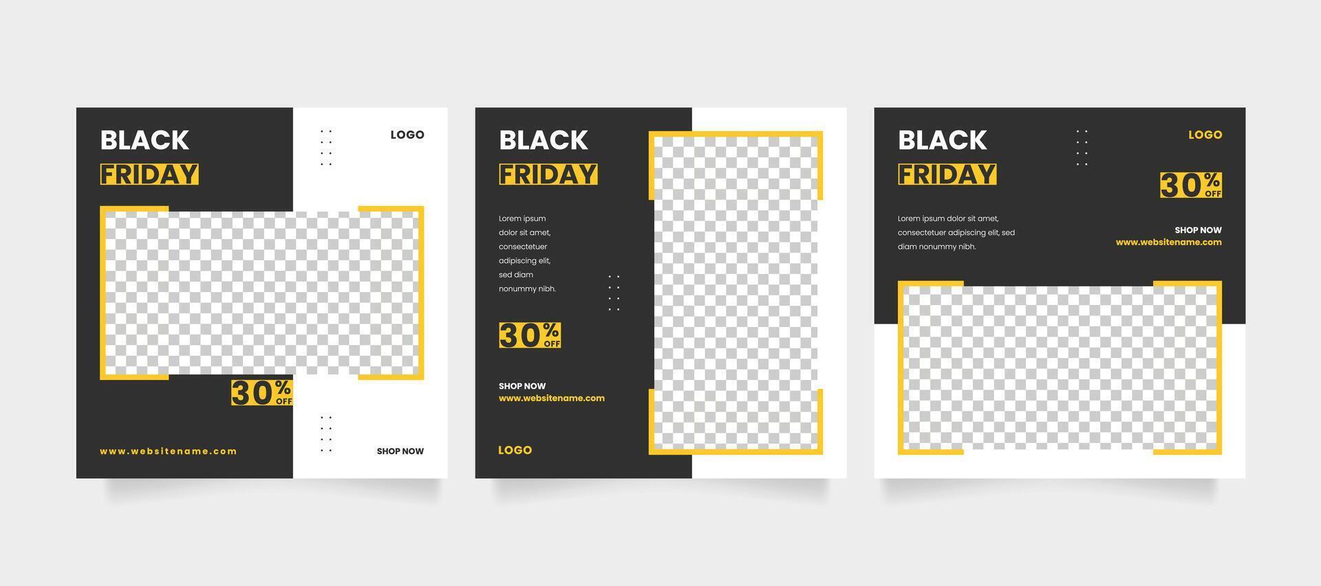 carousel template design set for social media marketing vector