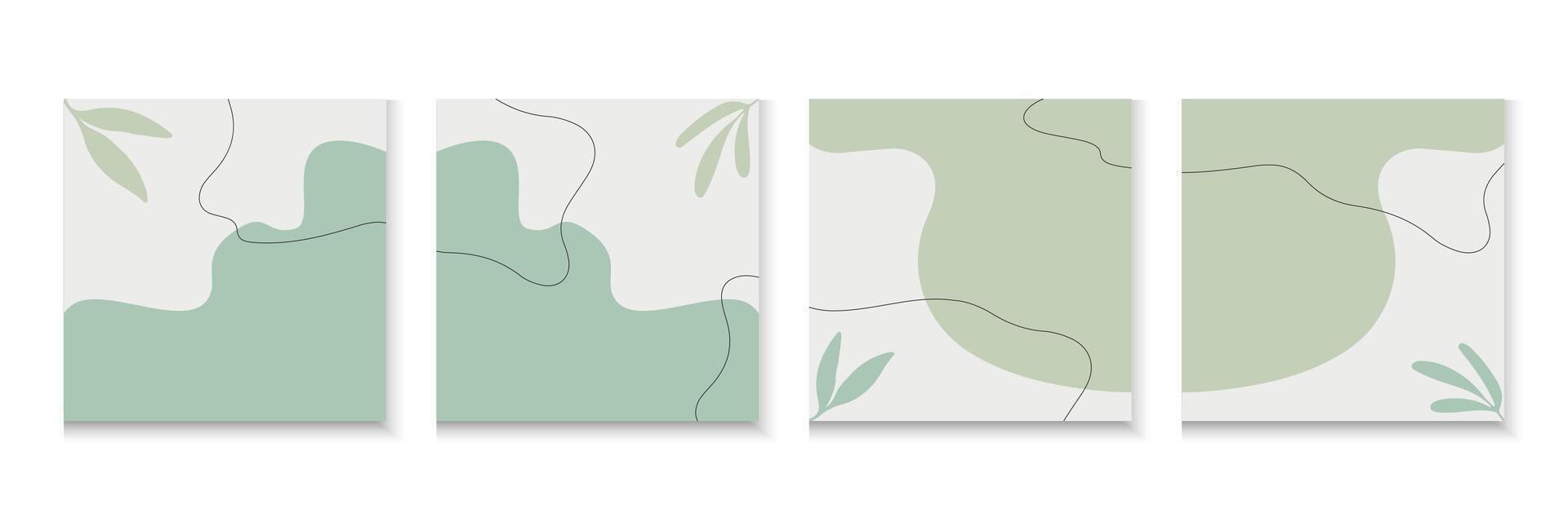Organic carousel template. social media seamless square post vector