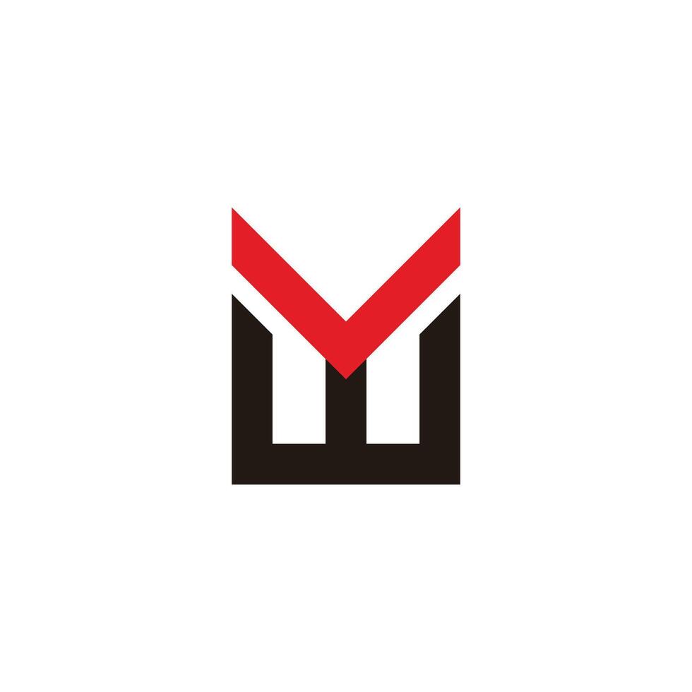 letters wmv simple linked geometric line logo vector