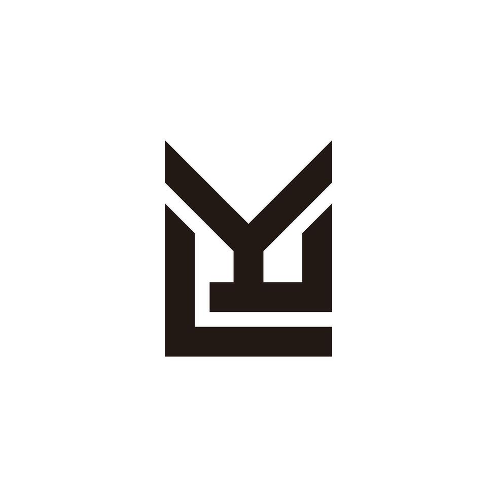 letters ml simple geometric stripe logo vector