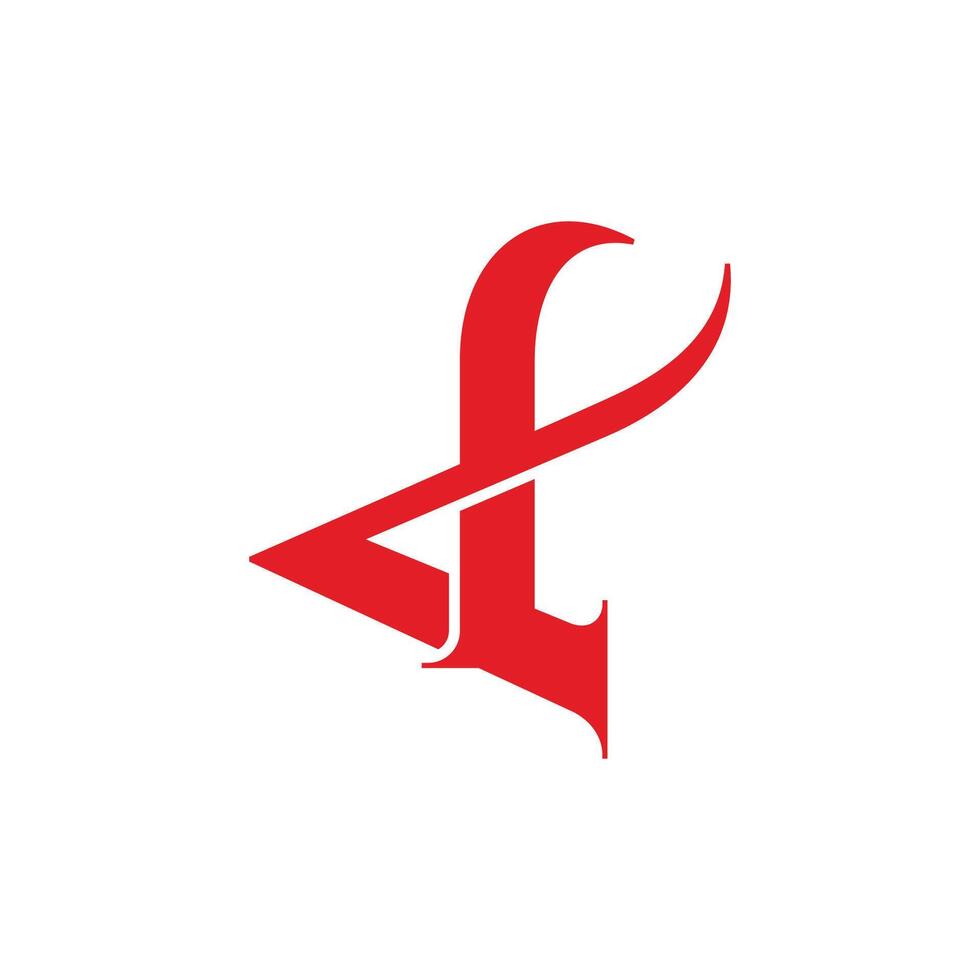 abstract letters da 3d linked red curve simple logo vector
