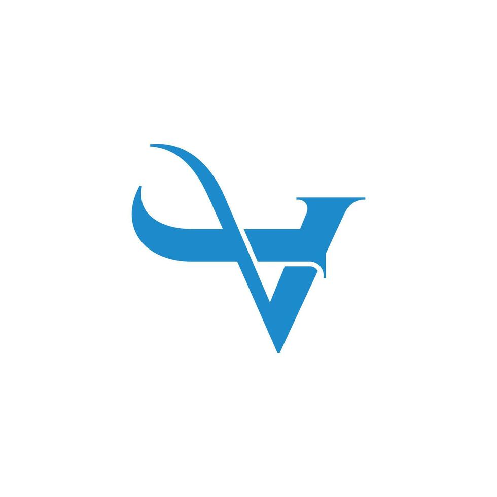 lette v motion ribbon simple geometric logo vector