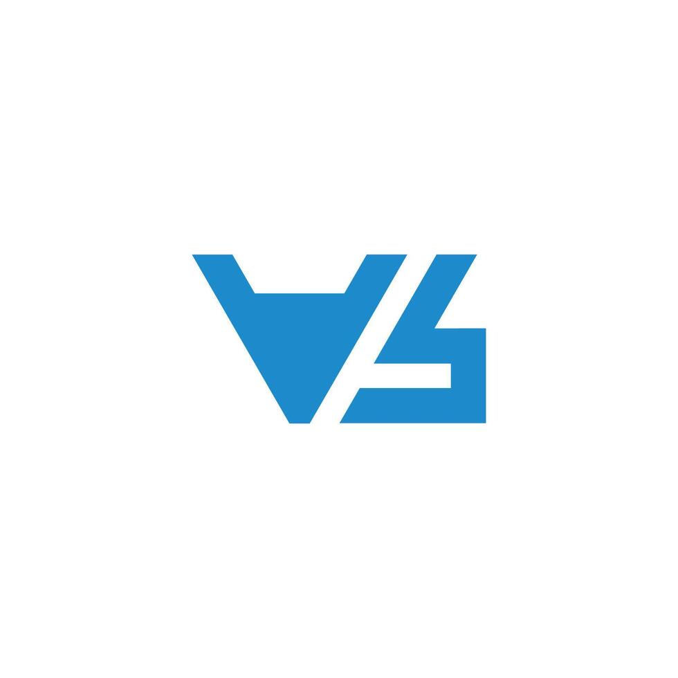 letters vb simple blue geometric logo vector