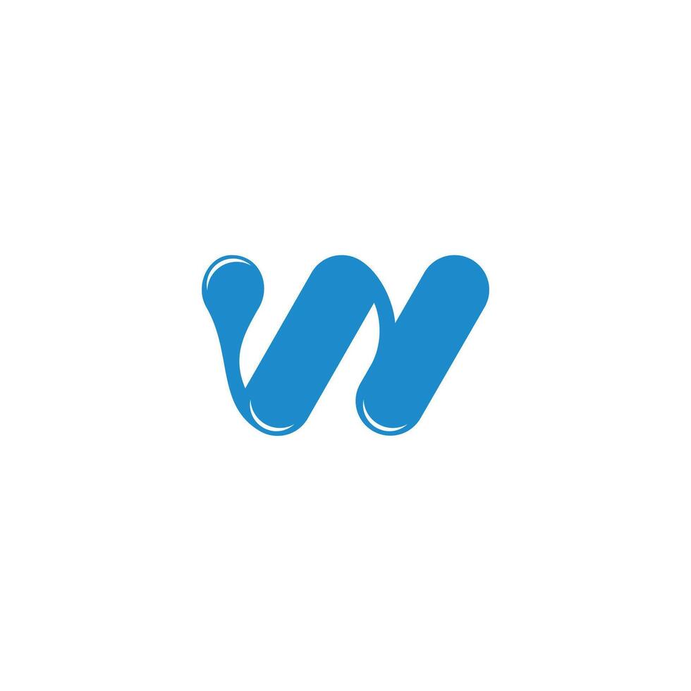 letter n wavy water logo vector