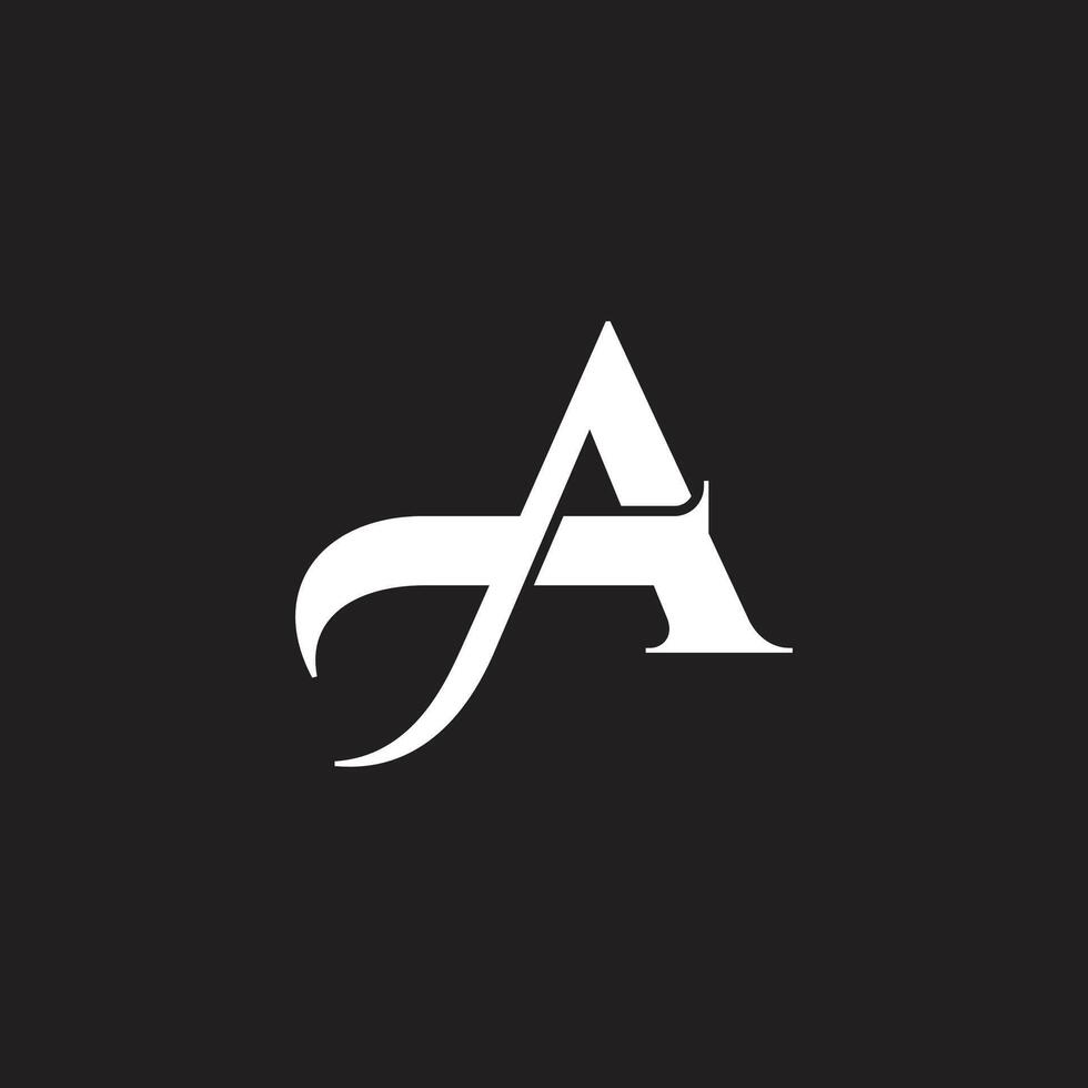 letter a wind motion ribbon simple geometric logo vector