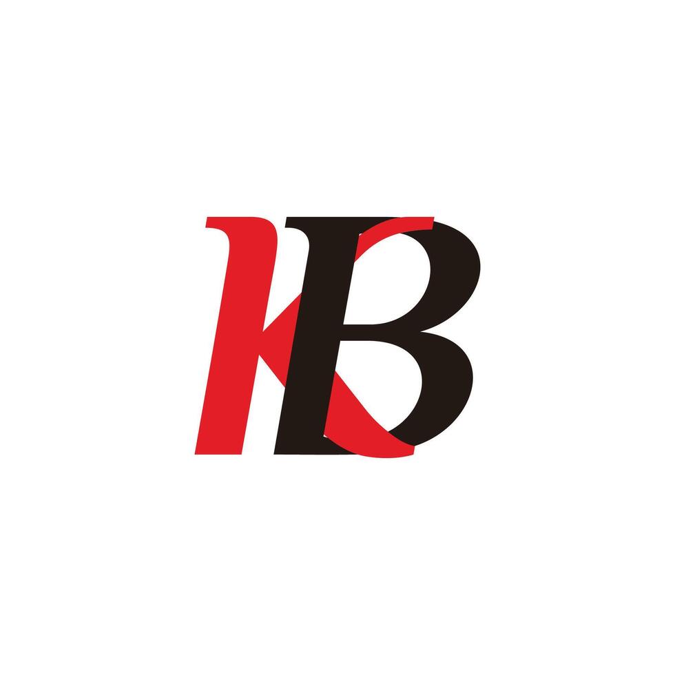letter kb linked colorful font simple logo vector