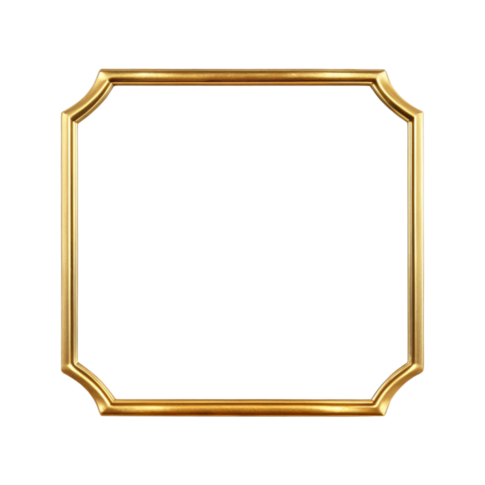 Gold Frame on Clear Background png