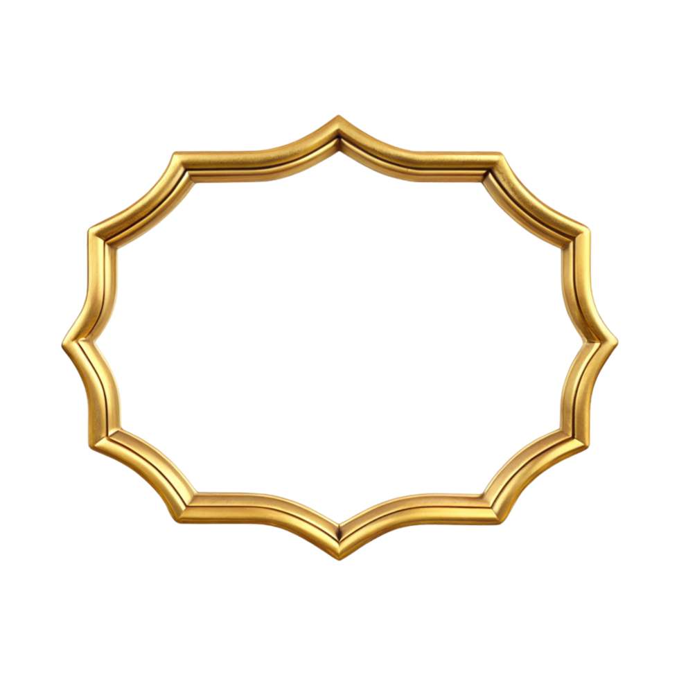Luxurious golden frame for any project png