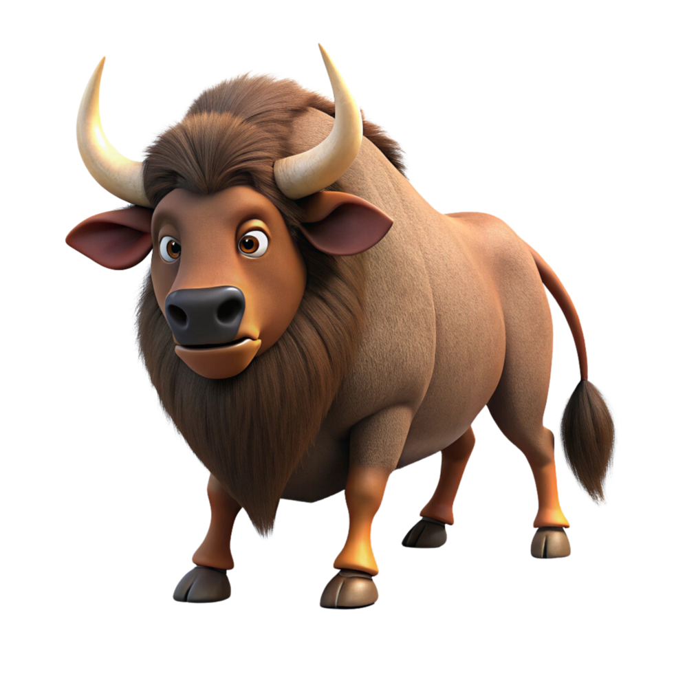 Brown color bull with horns on its face png