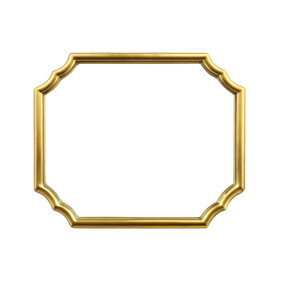 Beautiful gold frame with transparent background png