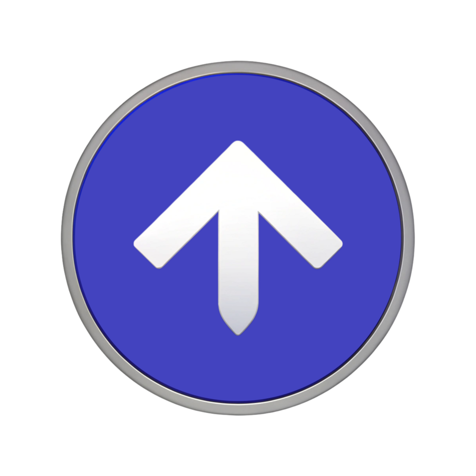 Blue Button with Up Arrow png