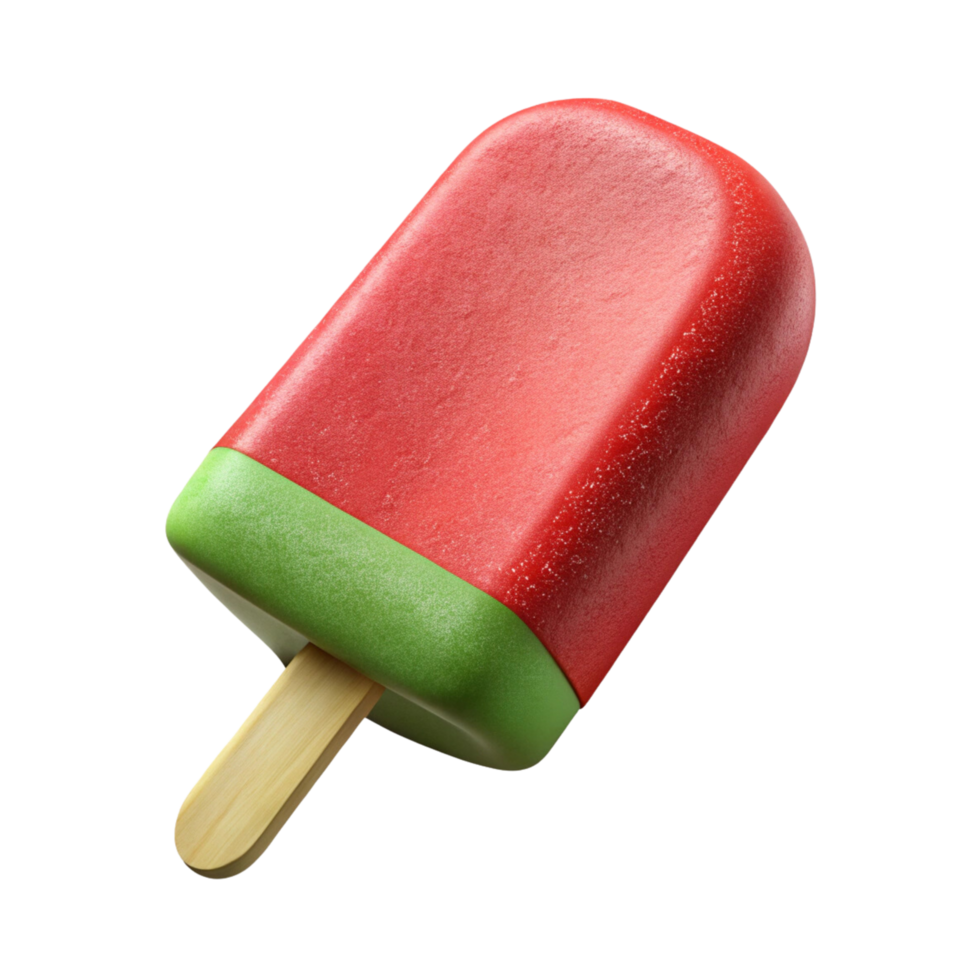 Red and Green Ice Cream on a Stick Isolated png