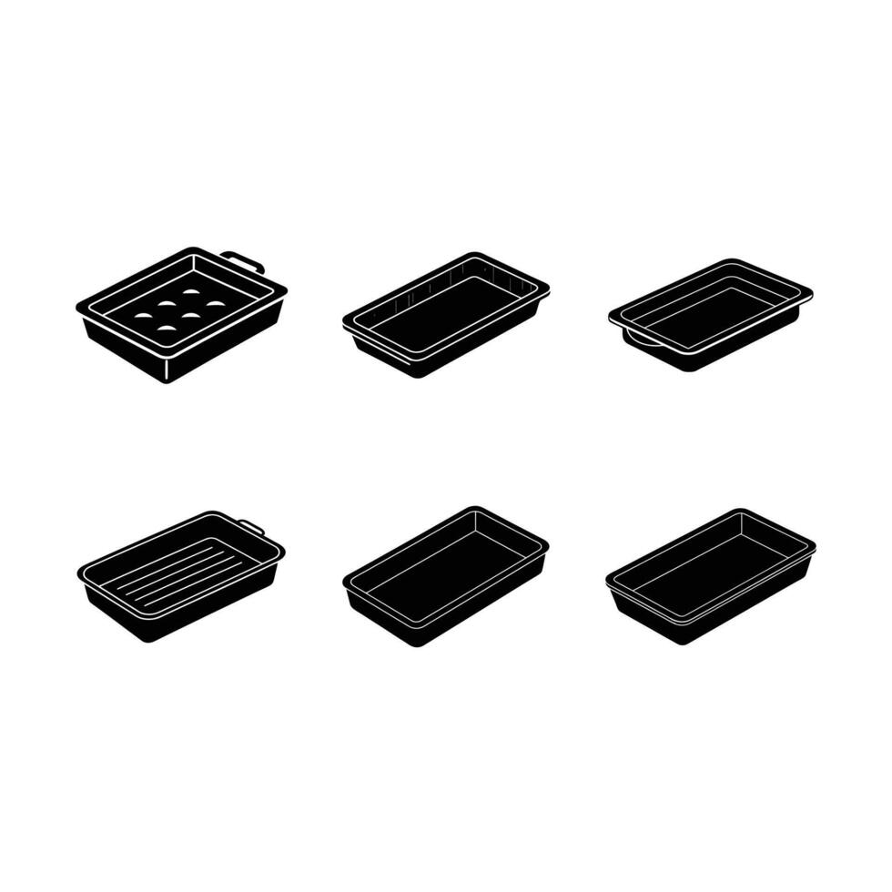 Baking Tray Linocut Silhouette Design vector