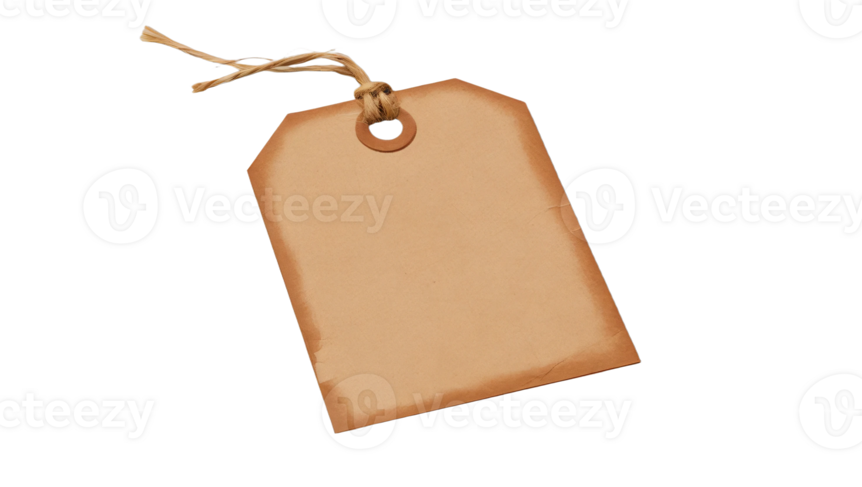 A brown paper tag with a string png