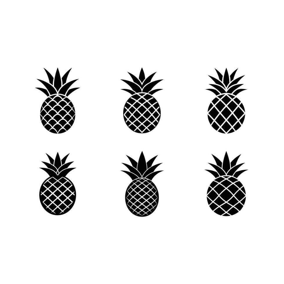 Pineapple and Linocut Silhouette Design for Creative Projects vector