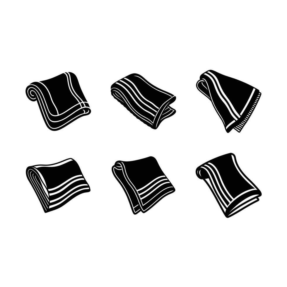 Handtowel and Linocut Silhouette Design vector
