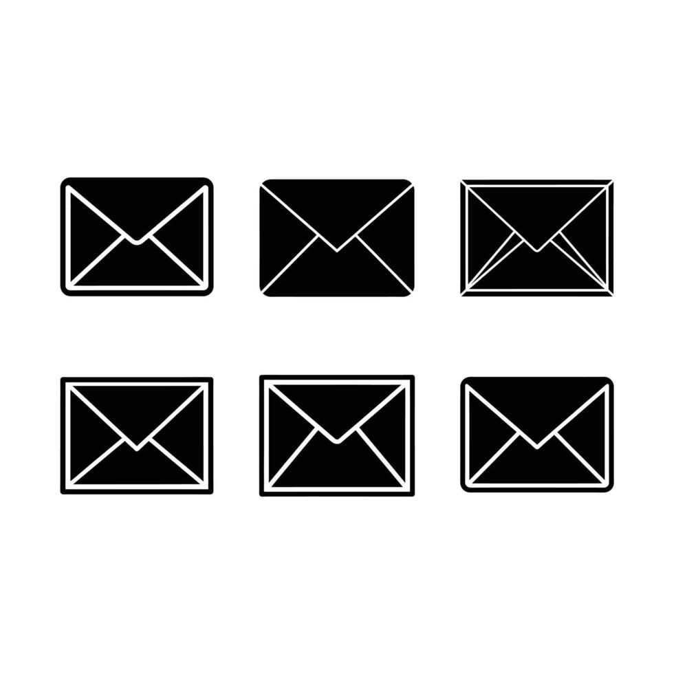 Envelope Icon Email and Messaging Representation and Linocut Silhouette Desig vector