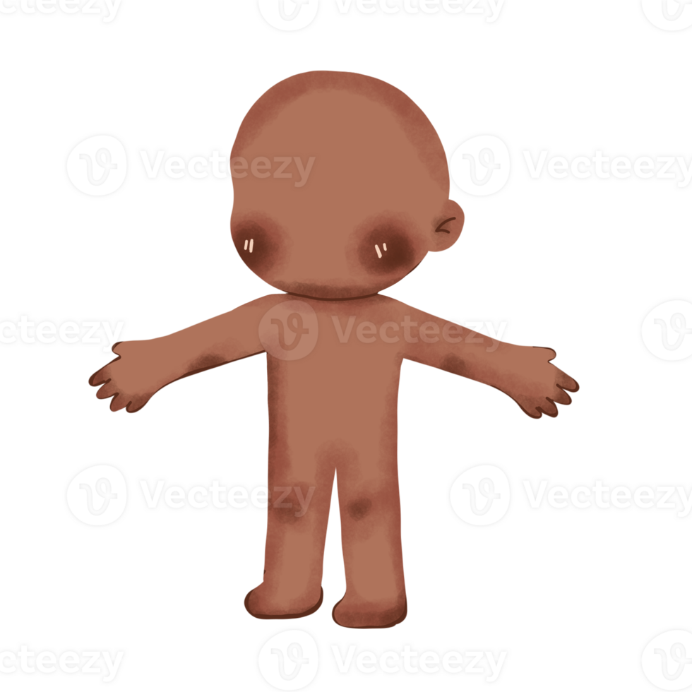 Cartoon doll body illustration png