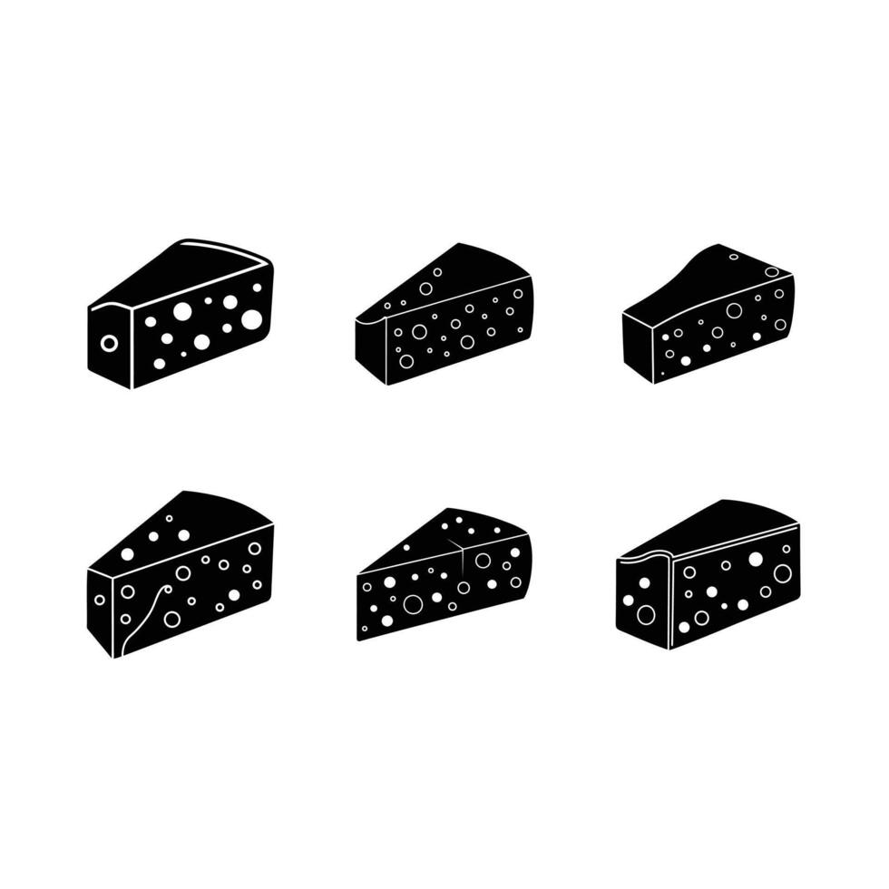 Gruyere Cheese and Linocut Silhouette Design vector