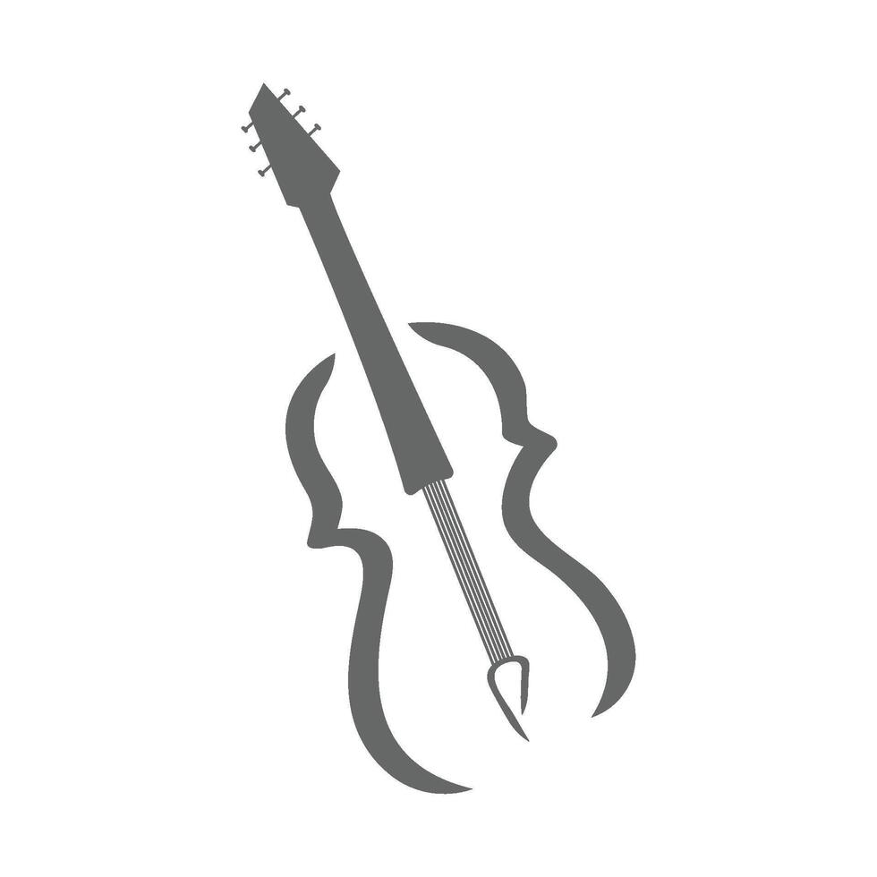 violin logo illustration vector