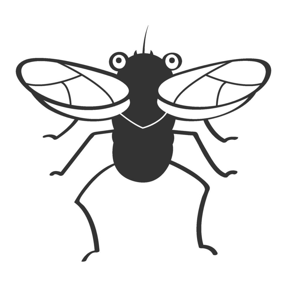 insect silhouette on white background vector