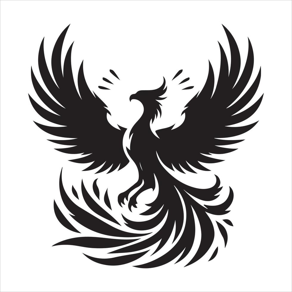 Phoenix Rising silhouette illustration vector