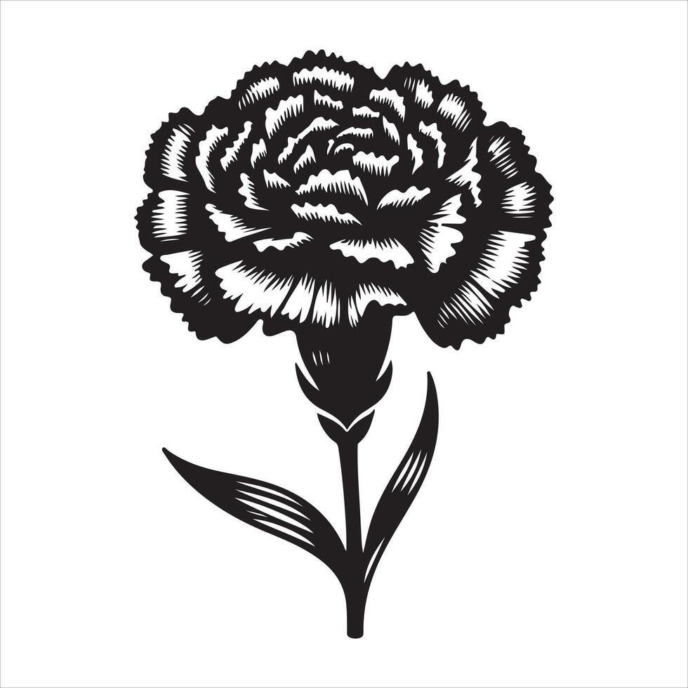 Carnation flower icon silhouette vector