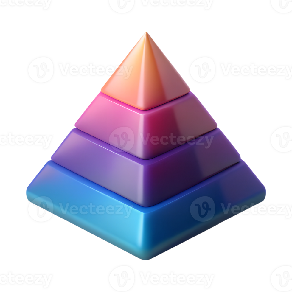 Gradient pyramid 3d icon isolated png