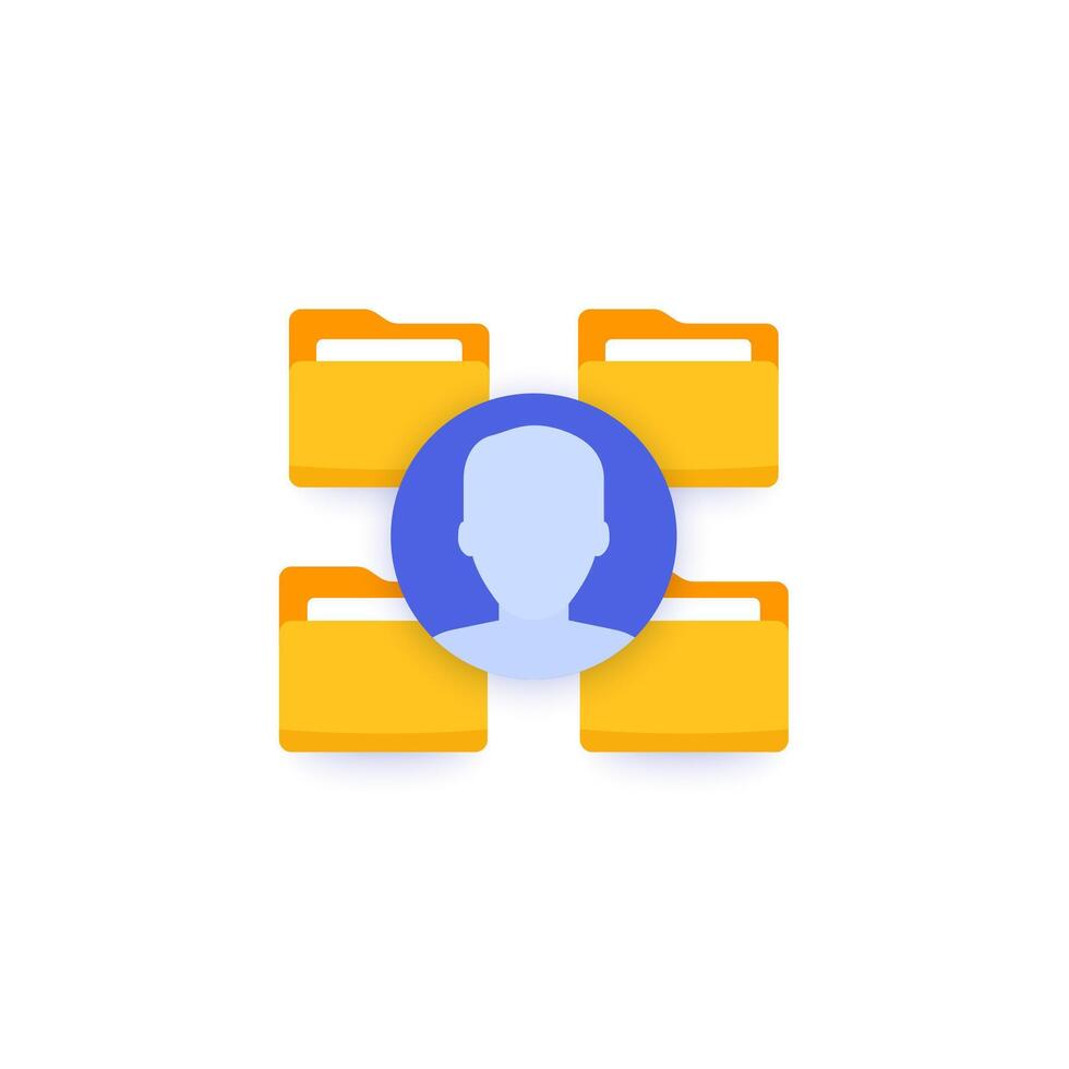 Personal data in folders icon vector
