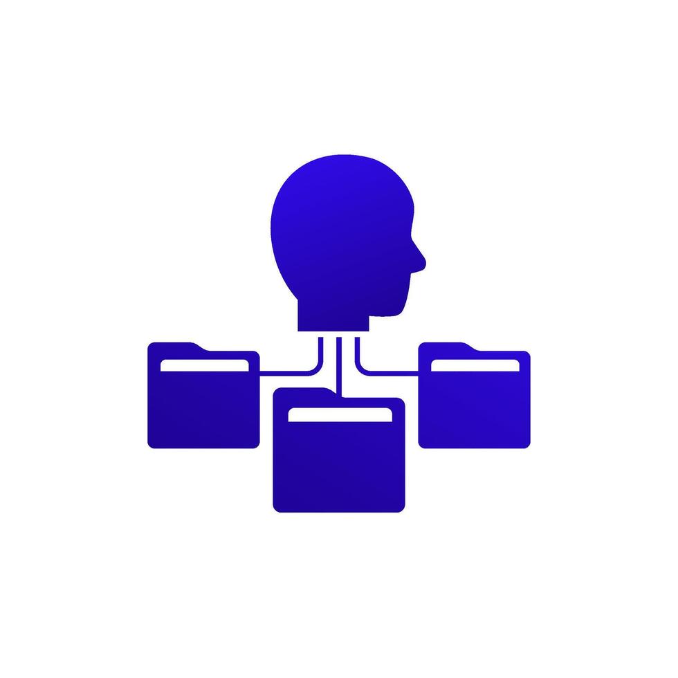 Personal data icon with folders vector