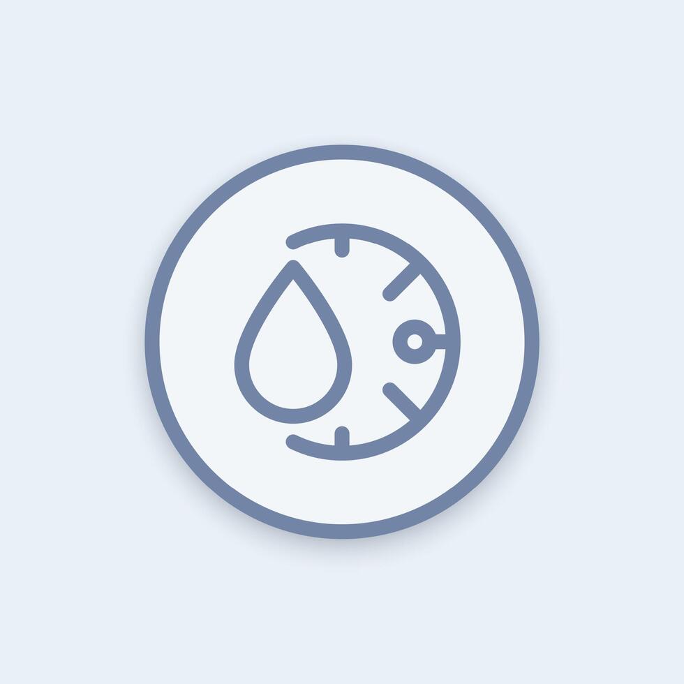 humidity icon in linear style, round pictogram vector