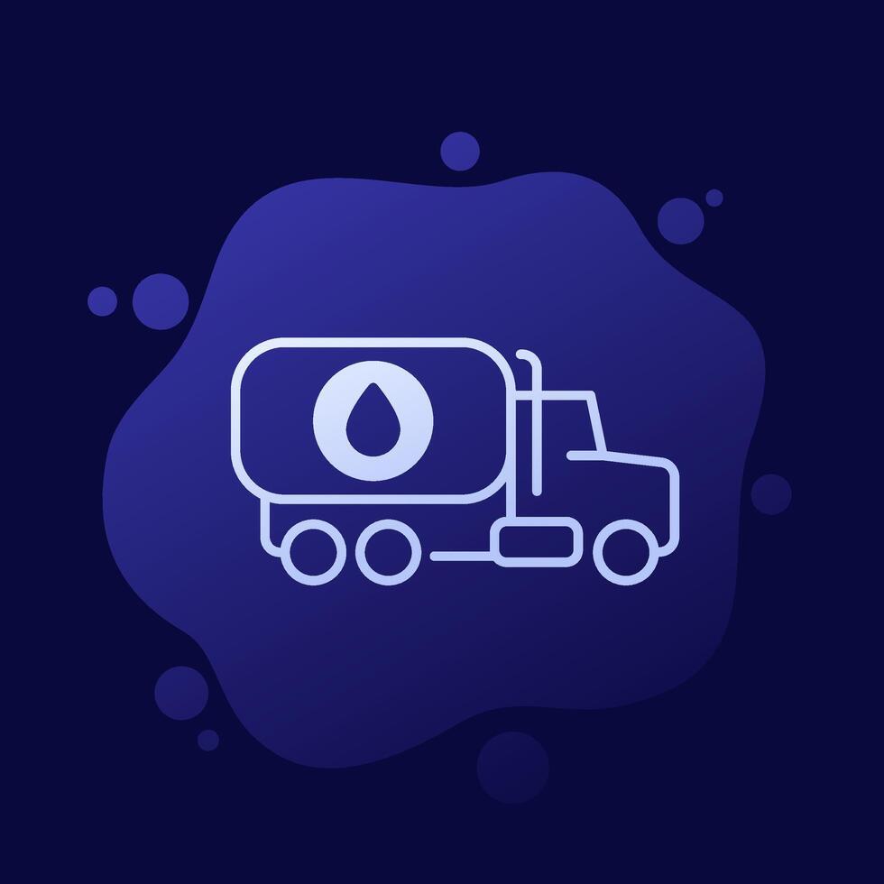 Fuel truck icon, gasoline tanker vector