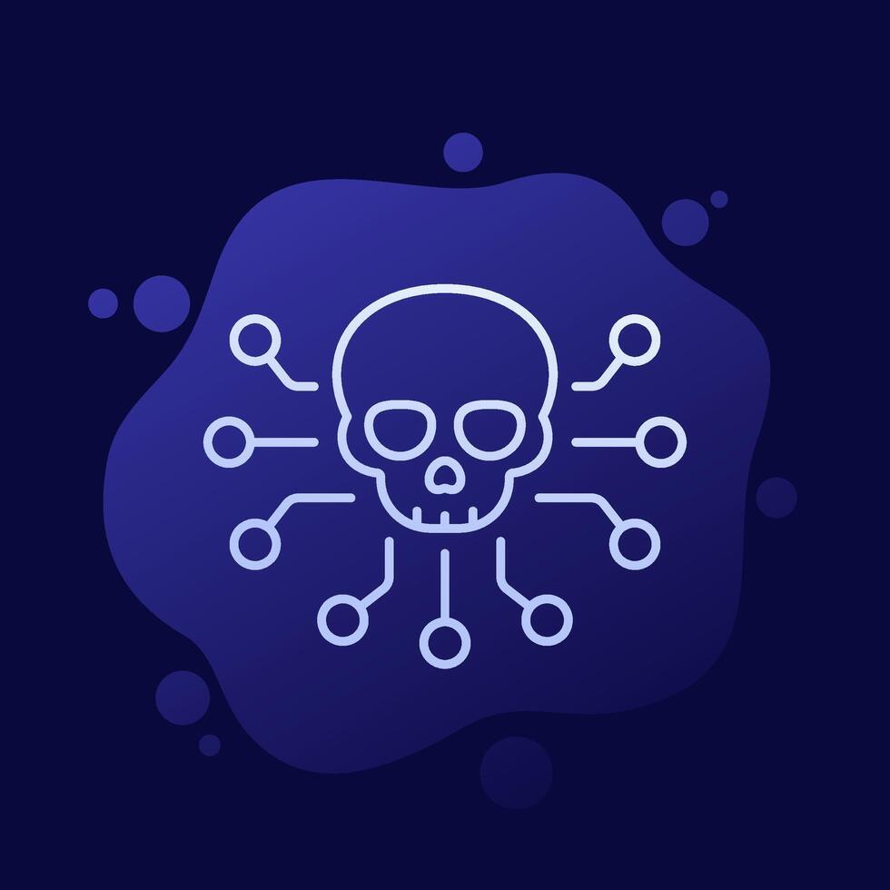 piracy icon, pirating copyrighted content line vector