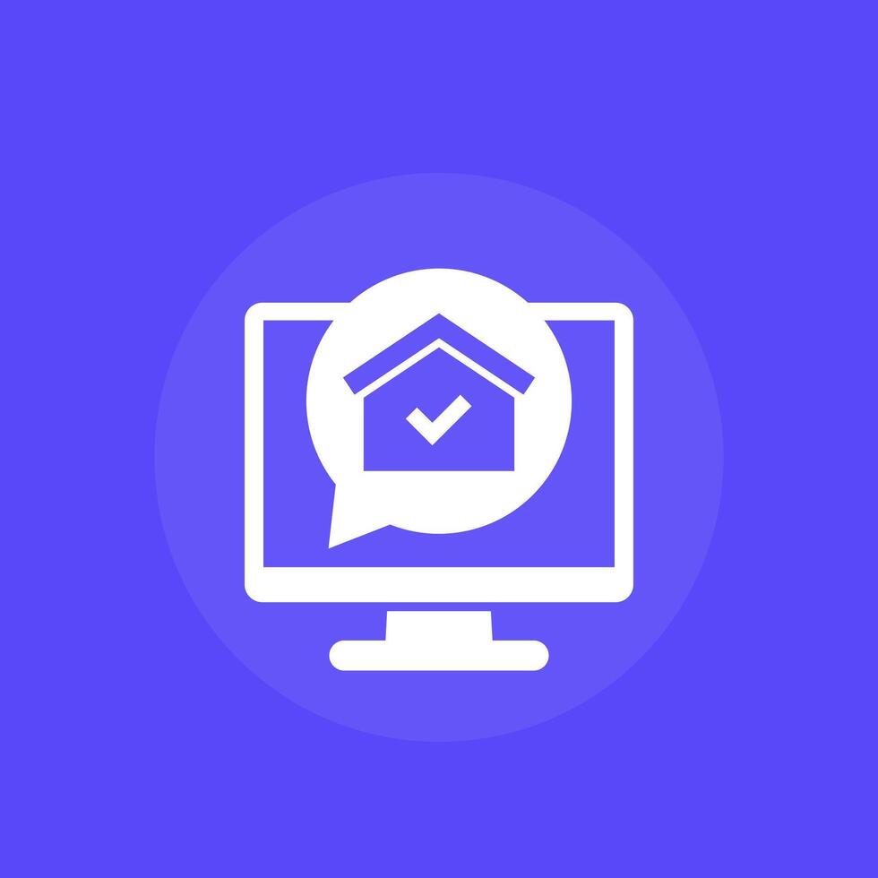 online building permit icon with a house vector