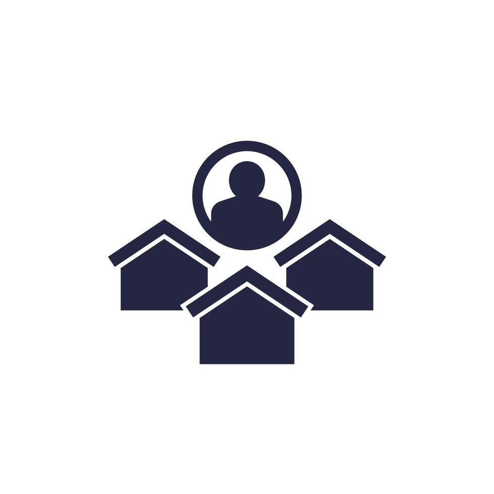 property manager icon with houses vector