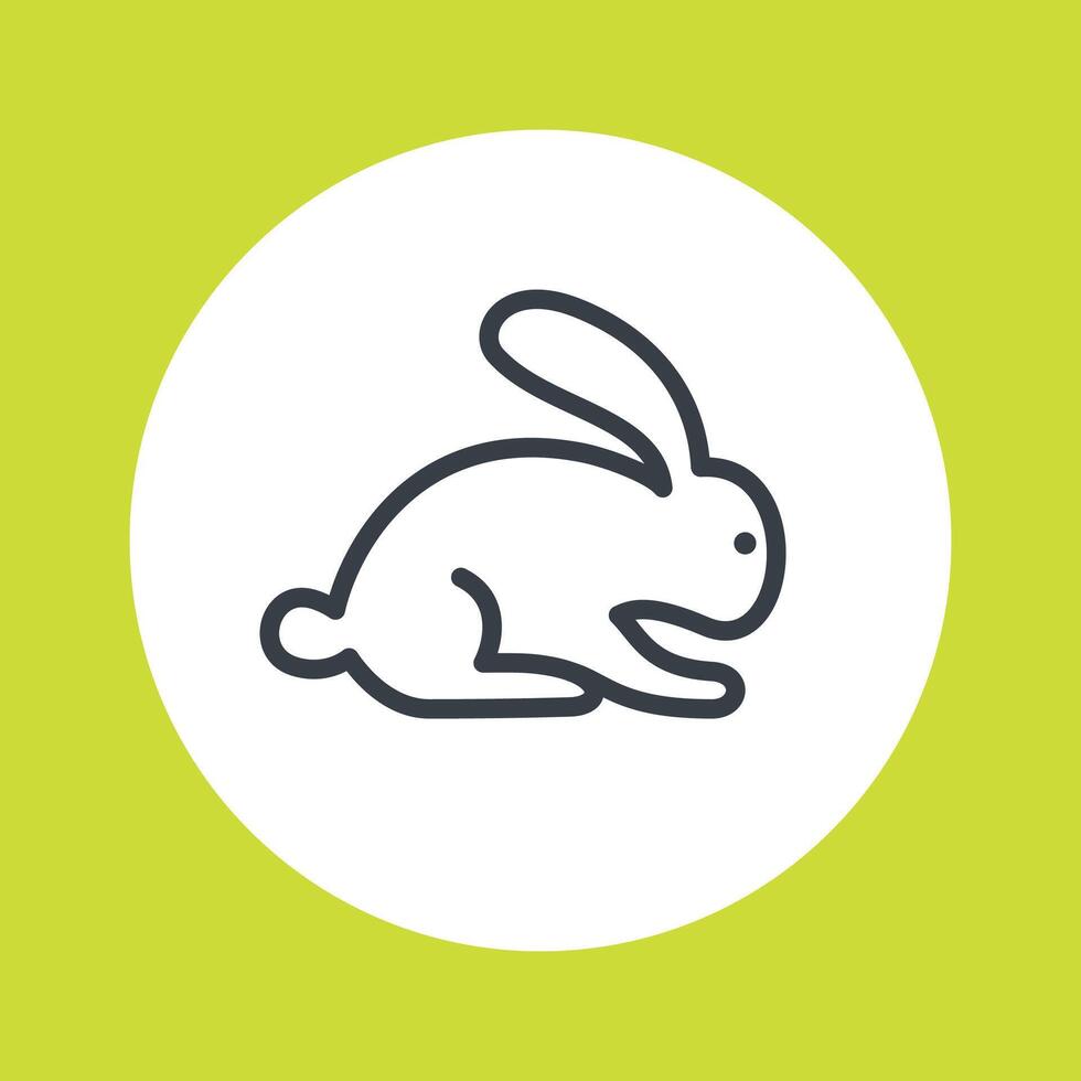 rabbit line icon isolated on white vector