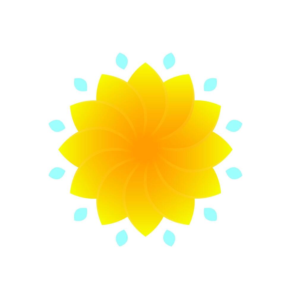 flower for logo design, yellow on white, illustration vector