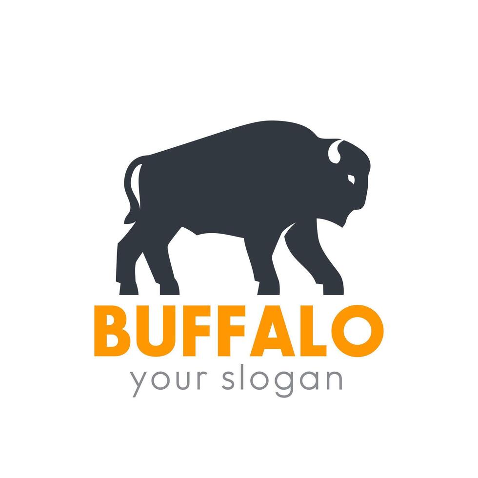 buffalo logo element isolated over white vector