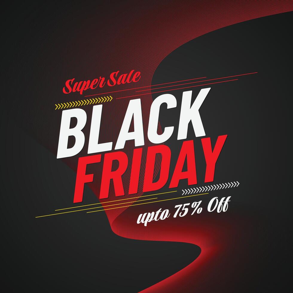 Black friday sale banner in red and black theme vector