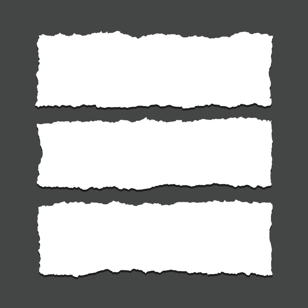 White torn ripper paper sheet textures set vector
