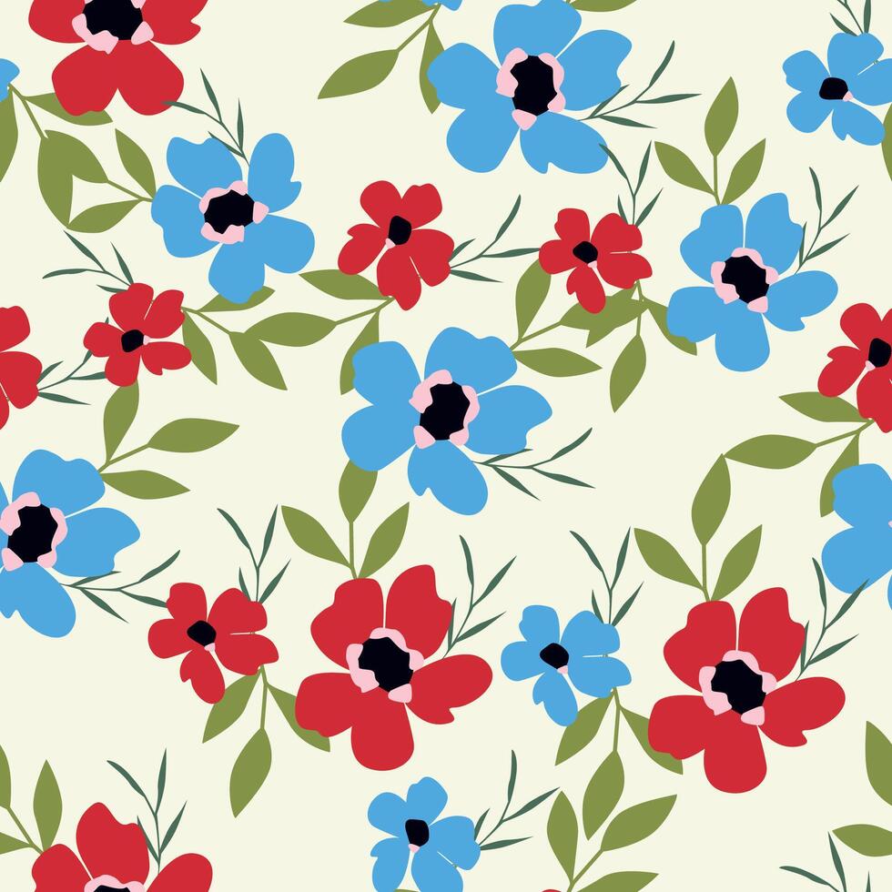 seamless pattern flower abstract vector
