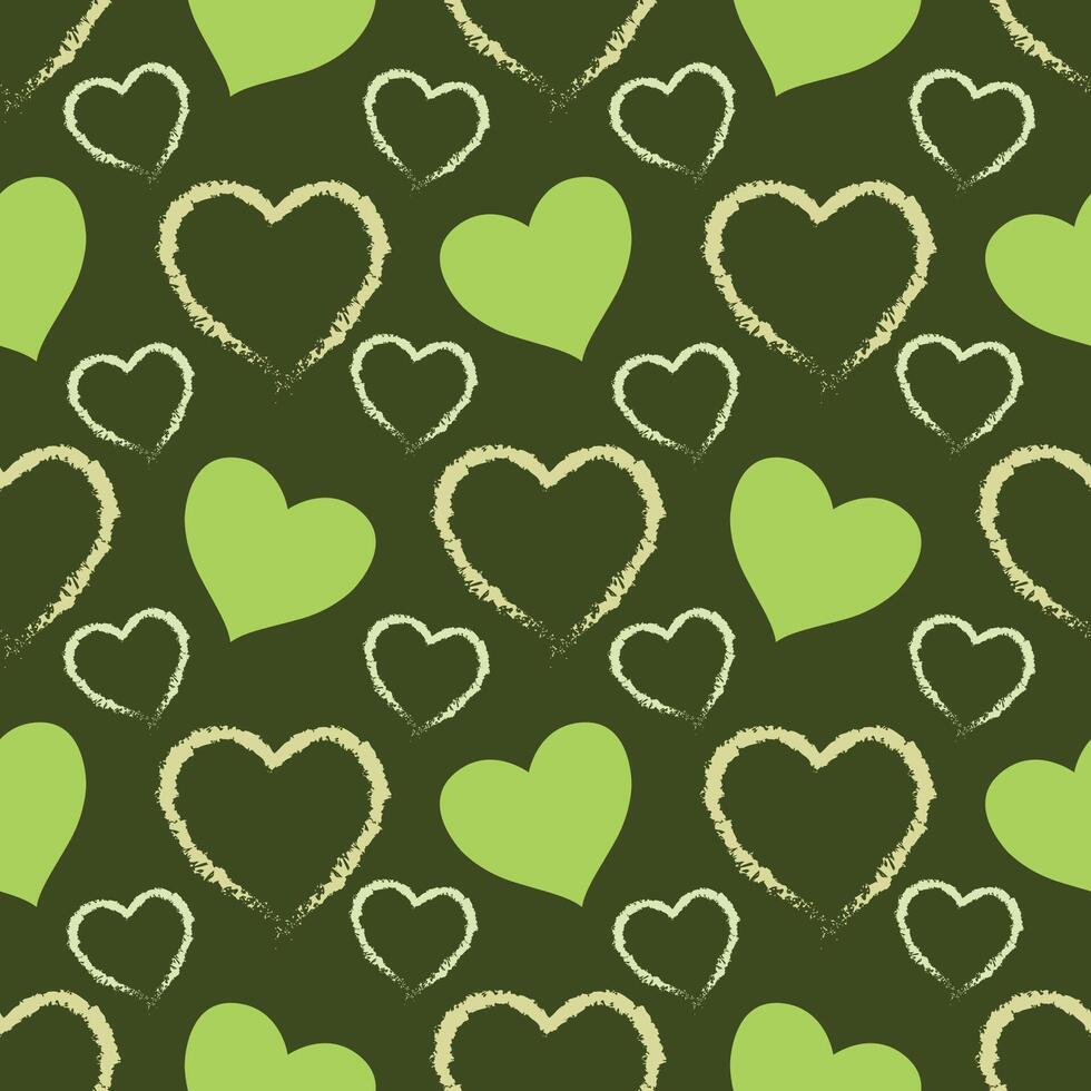 pattern love green background vector