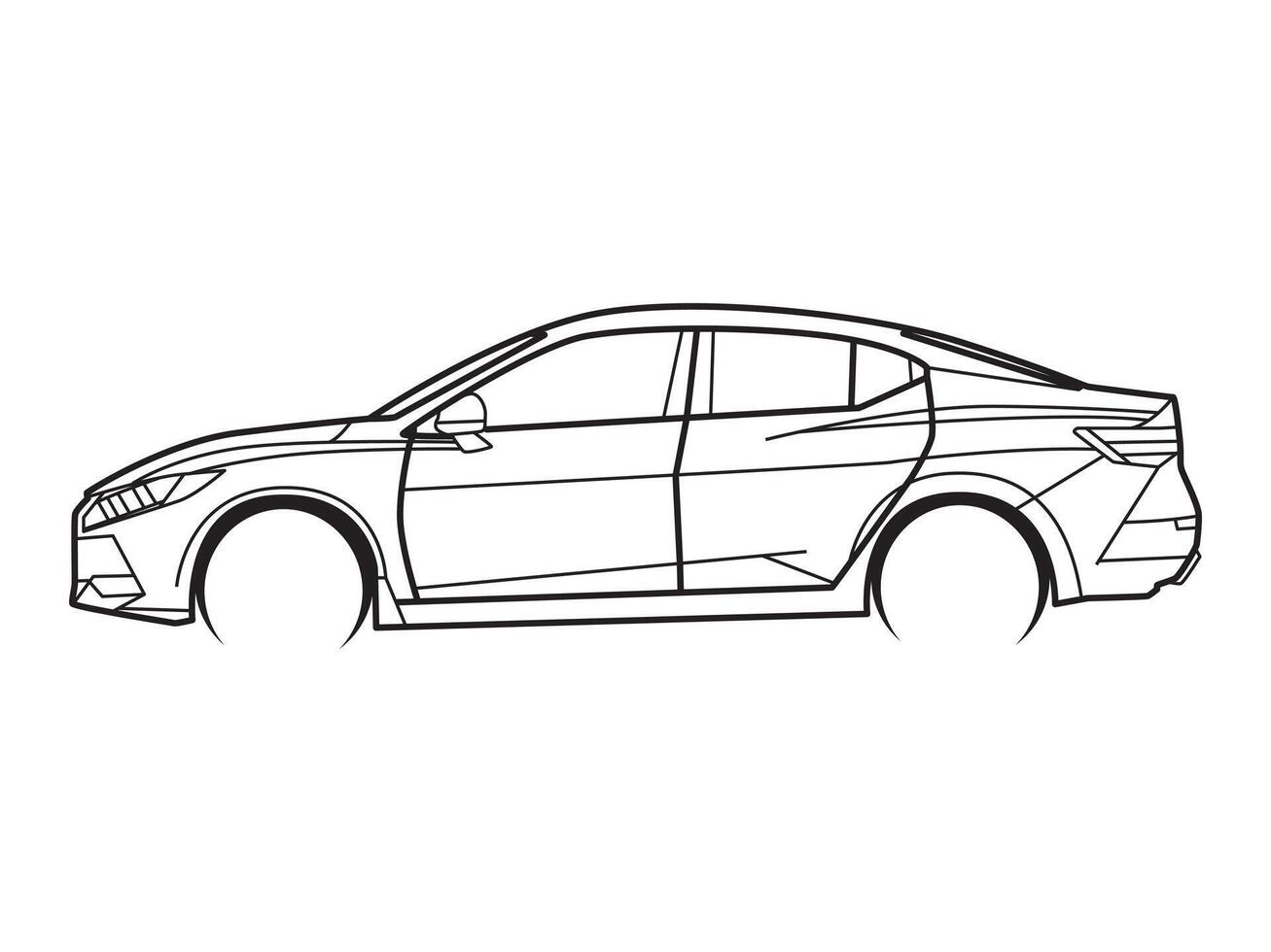 Metal art of classic luxury car illustration vector