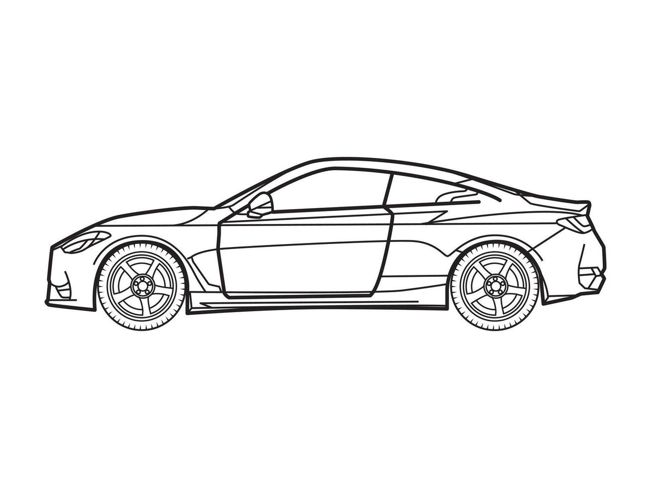 Sports car artwork coloring pages design vector