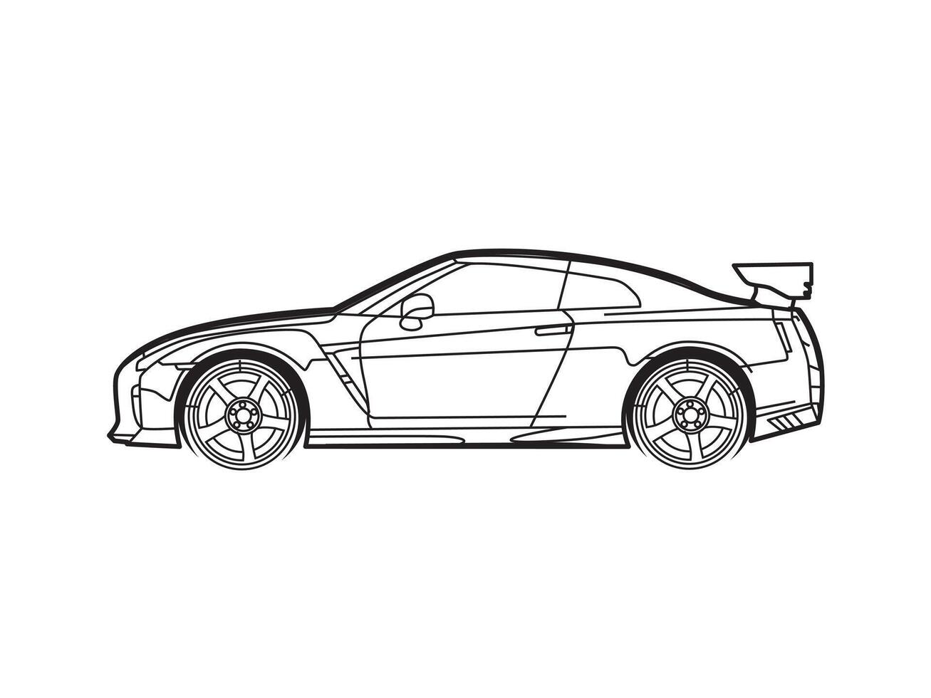 Line art illustration of classic car vector