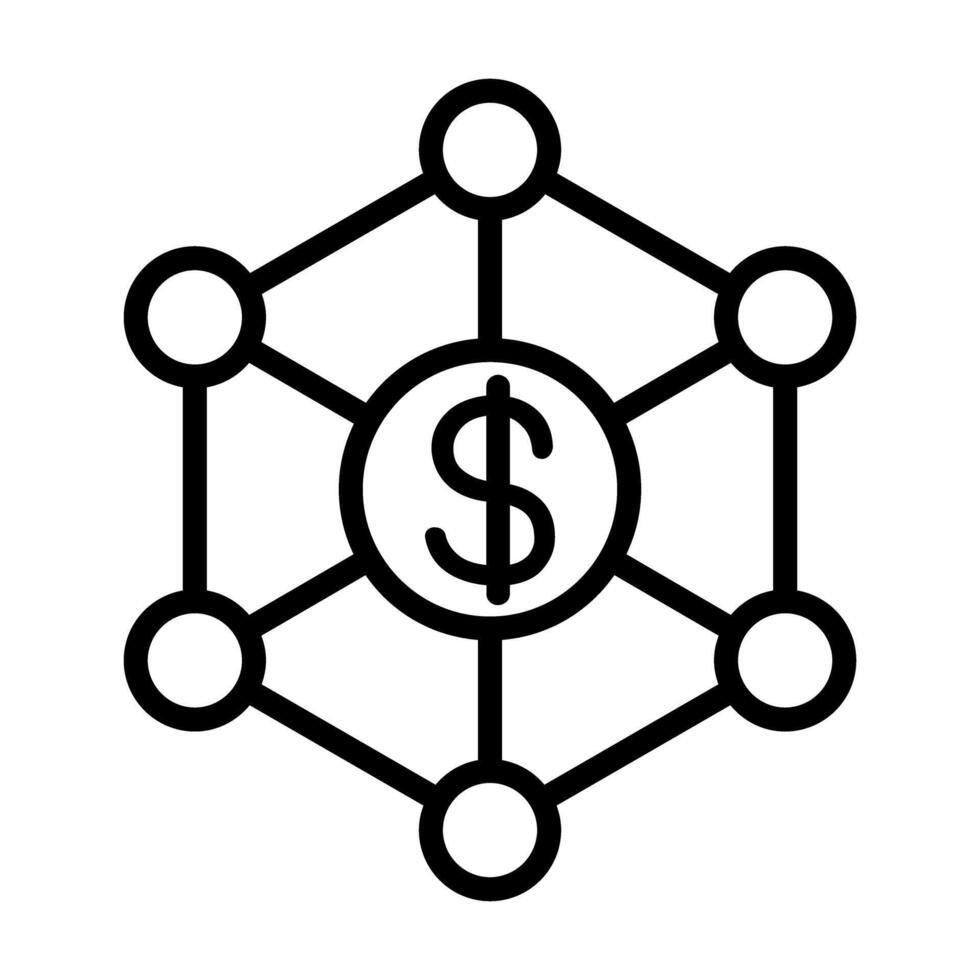Blockchain icon in line style vector